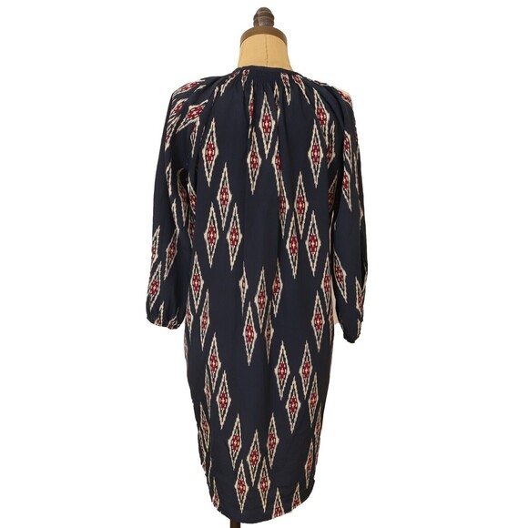 Tucker For Target Shirt Dress Size XS Button Up Balloon Sleeve Navy Print EUC B9 - Picture 4 of 6